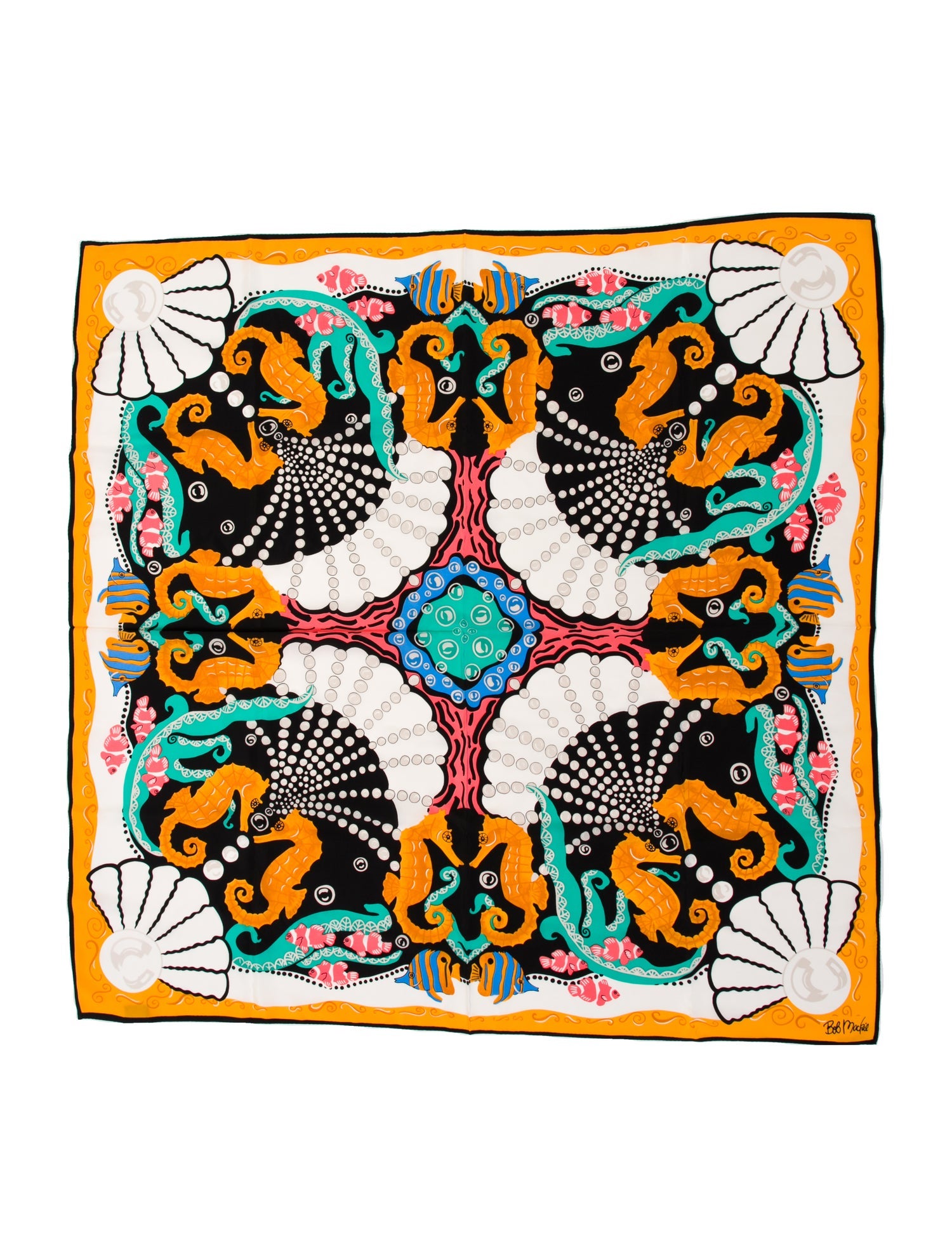 Bob Mackie Wearable Art Silk Printed Scarf