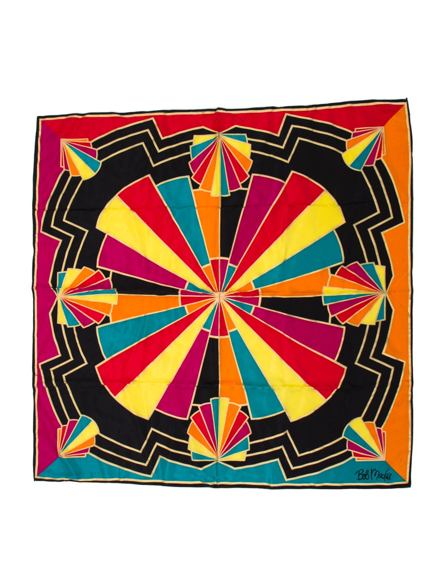Bob Mackie Wearable Art Silk Printed Scarf