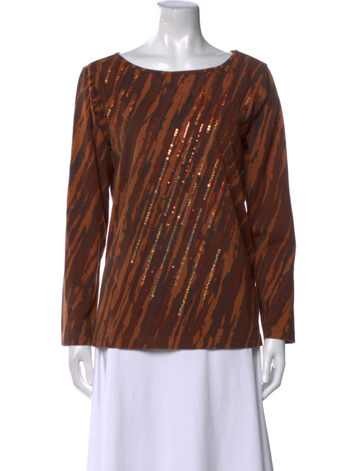 Bob Mackie Wearable Art Printed Scoop Neck Blouse