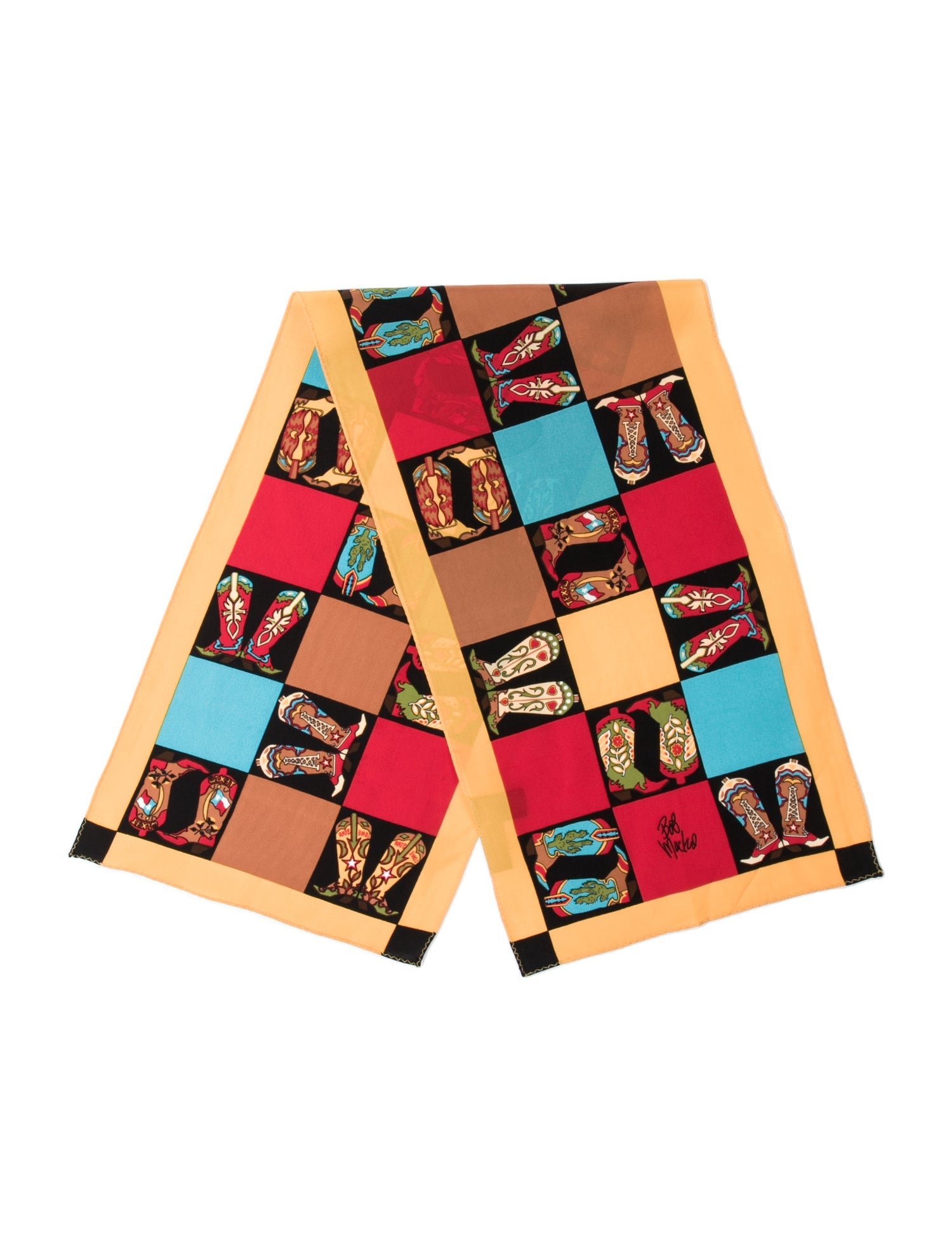 Bob Mackie Wearable Art Silk Striped Scarf