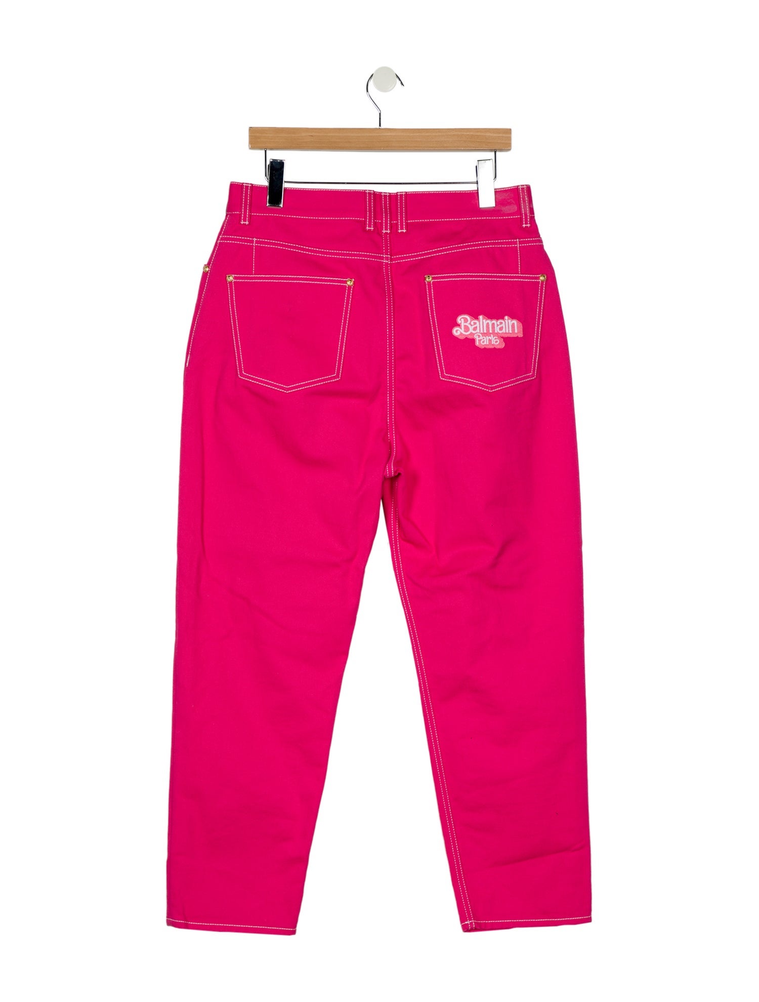 Balmain x Barbie High-Rise Straight Leg Jeans