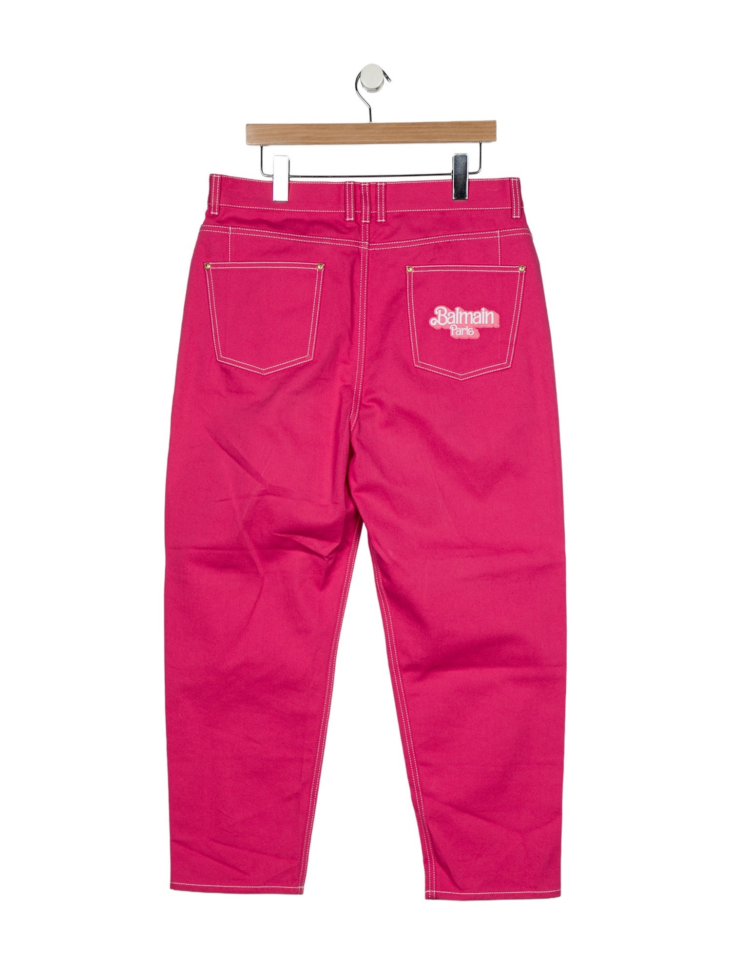 Balmain x Barbie High-Rise Wide Leg Jeans