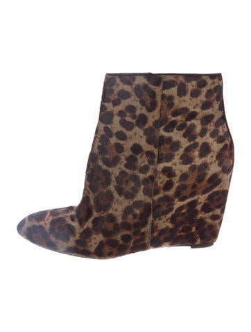 B Brian Atwood Ponyhair Wedge Booties