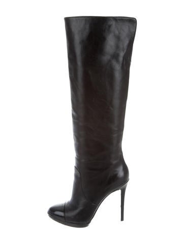 B Brian Atwood Knee-High Cap-Toe Boots