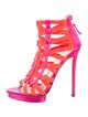 B Brian Atwood Satin Caged Sandals