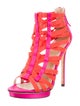 B Brian Atwood Satin Caged Sandals