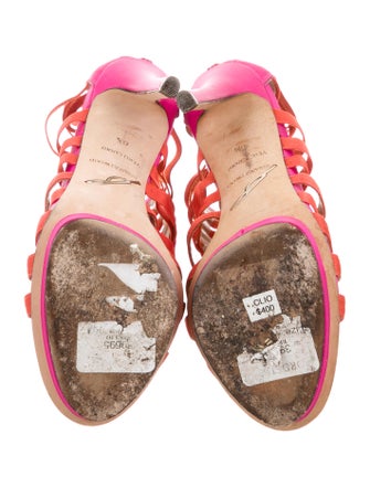 B Brian Atwood Satin Caged Sandals