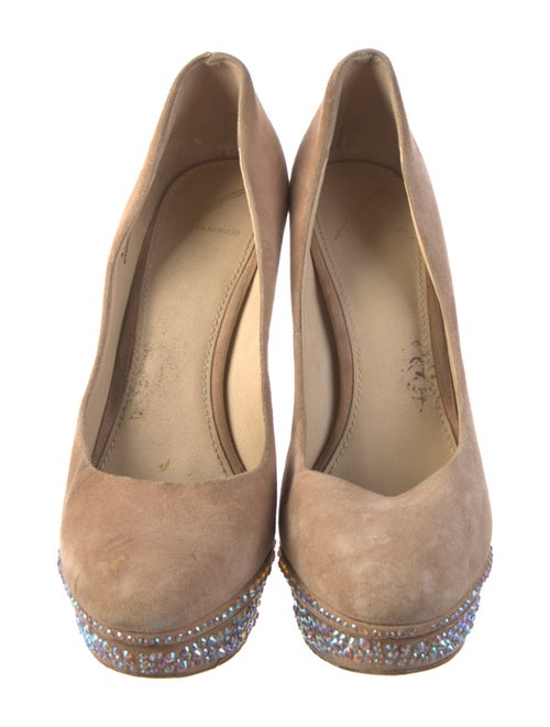 B Brian Atwood Suede Crystal Embellishments Pumps
