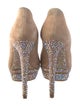 B Brian Atwood Suede Crystal Embellishments Pumps