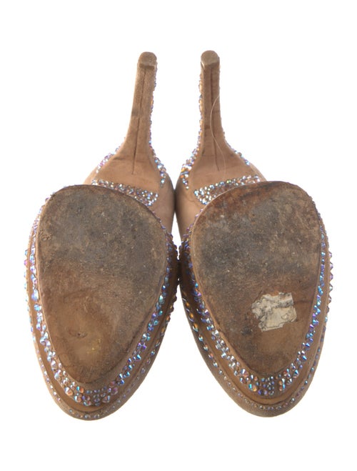 B Brian Atwood Suede Crystal Embellishments Pumps