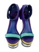 B Brian Atwood Suede Colorblock Pattern Sandals