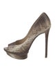 B Brian Atwood Embossed Leather Animal Print Pumps