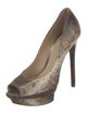 B Brian Atwood Embossed Leather Animal Print Pumps