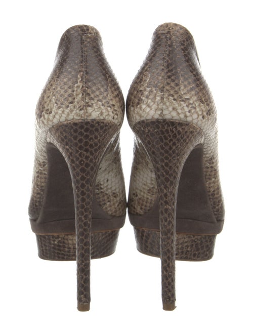 B Brian Atwood Embossed Leather Animal Print Pumps