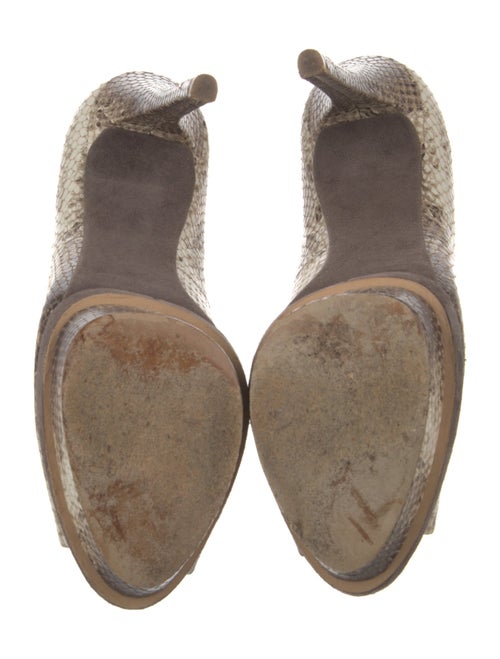 B Brian Atwood Embossed Leather Animal Print Pumps