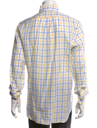 Barba Napoli Plaid Print Long Sleeve Dress Shirt