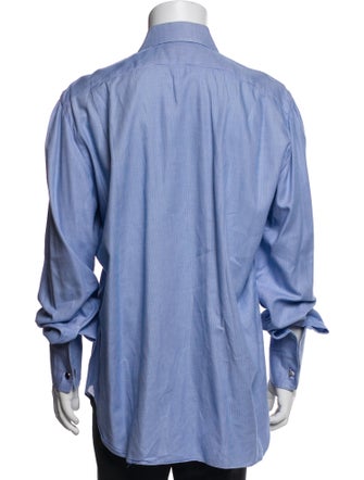 Barba Napoli Plaid Print Long Sleeve Dress Shirt