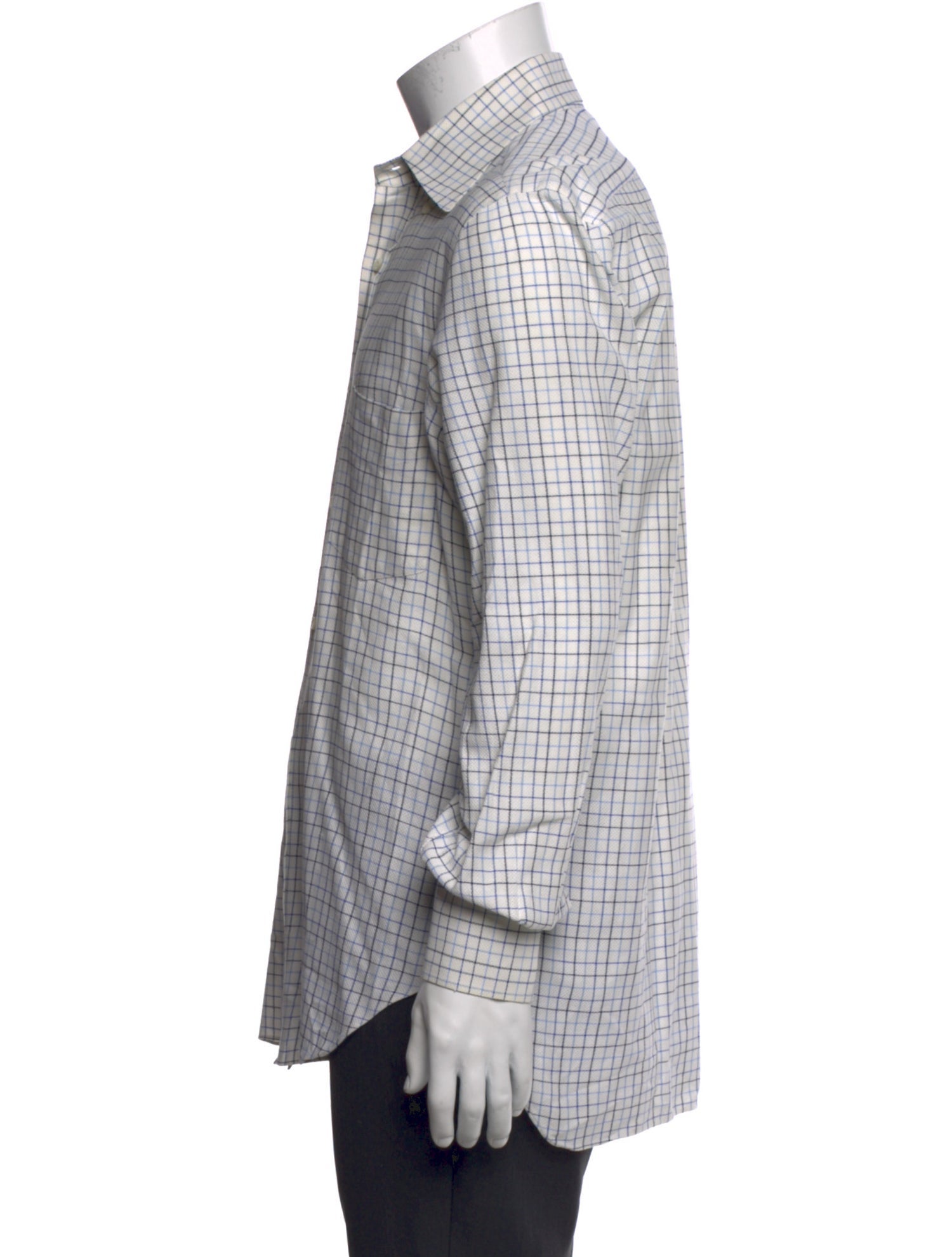 Barba Napoli Plaid Print Long Sleeve Dress Shirt