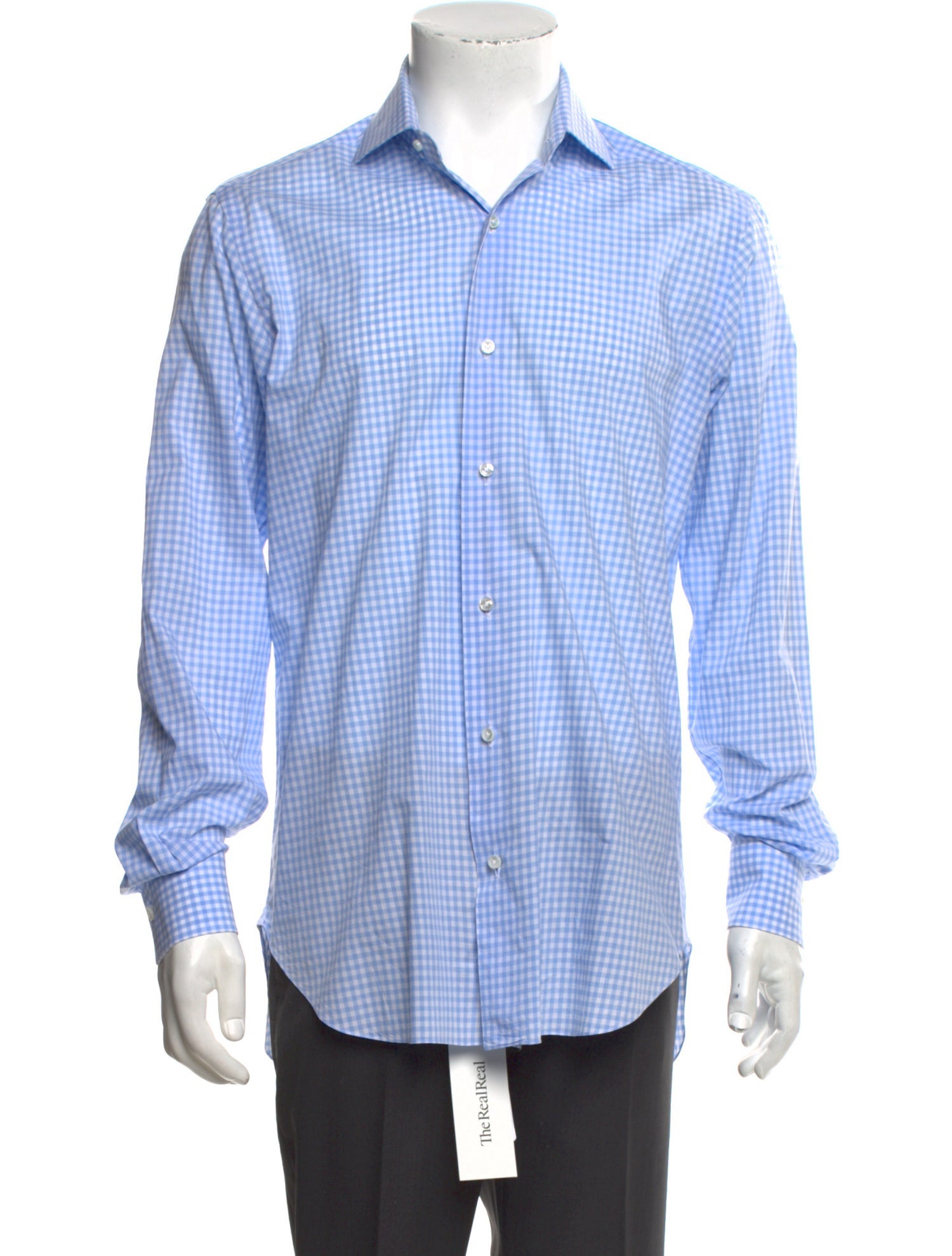 Barba Napoli Plaid Print Long Sleeve Dress Shirt