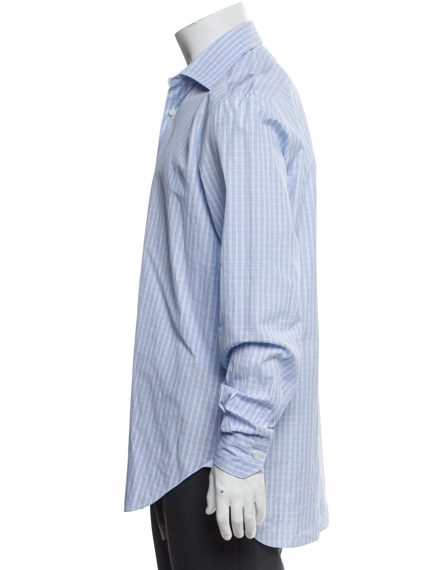 Barba Napoli Plaid Print Long Sleeve Dress Shirt