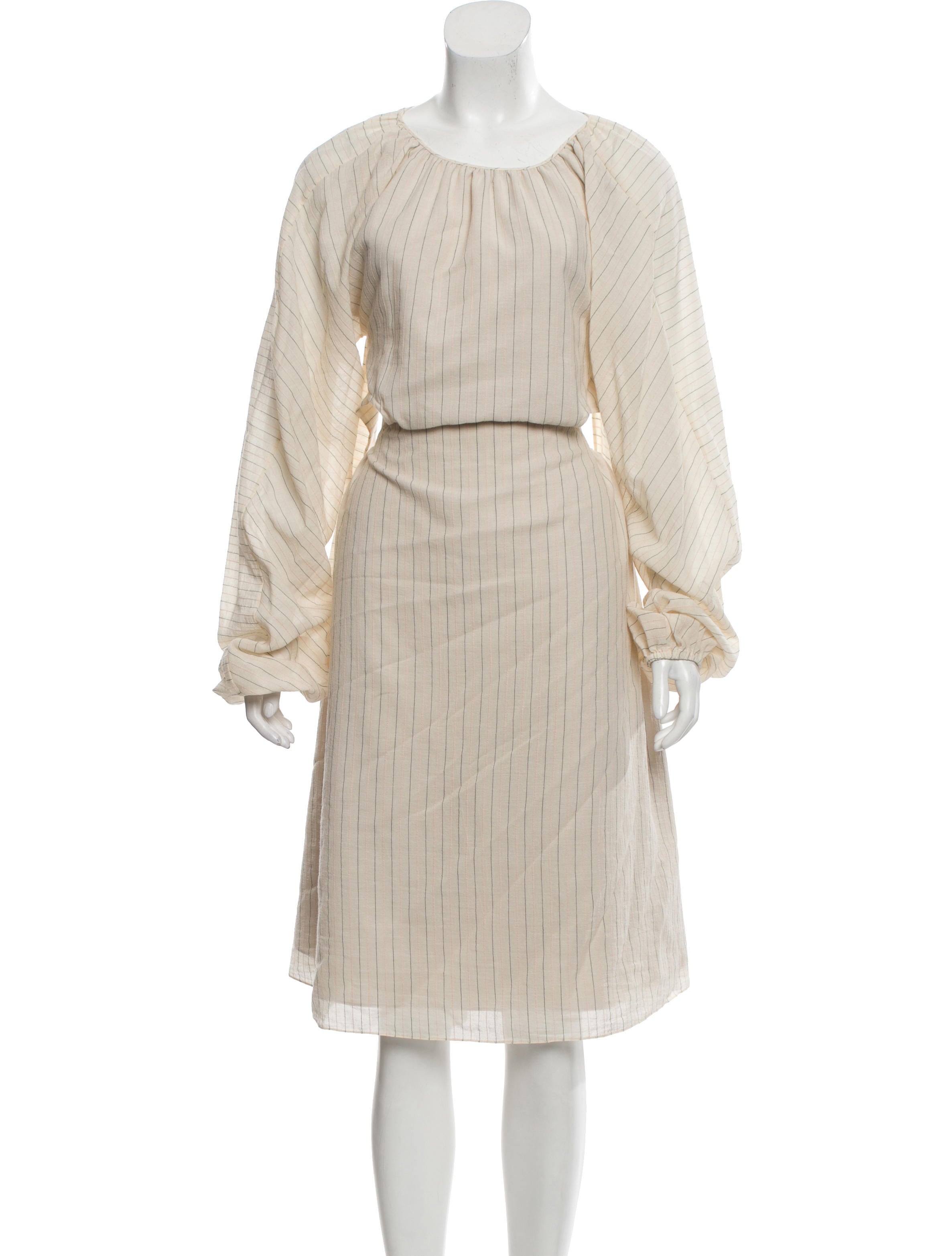 Bande Noir Striped Midi Length Dress w/ Tags