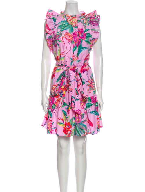 Banjanan Floral Print Mini Dress Blue
