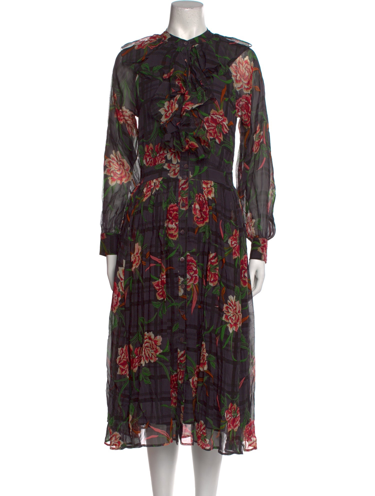 Banjanan Floral Print Midi Length Dress