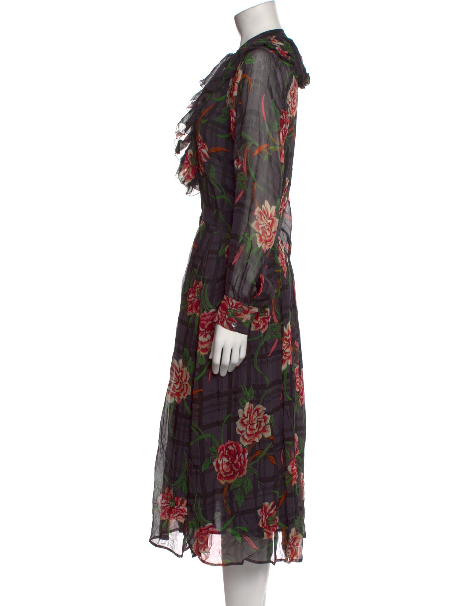 Banjanan Floral Print Midi Length Dress