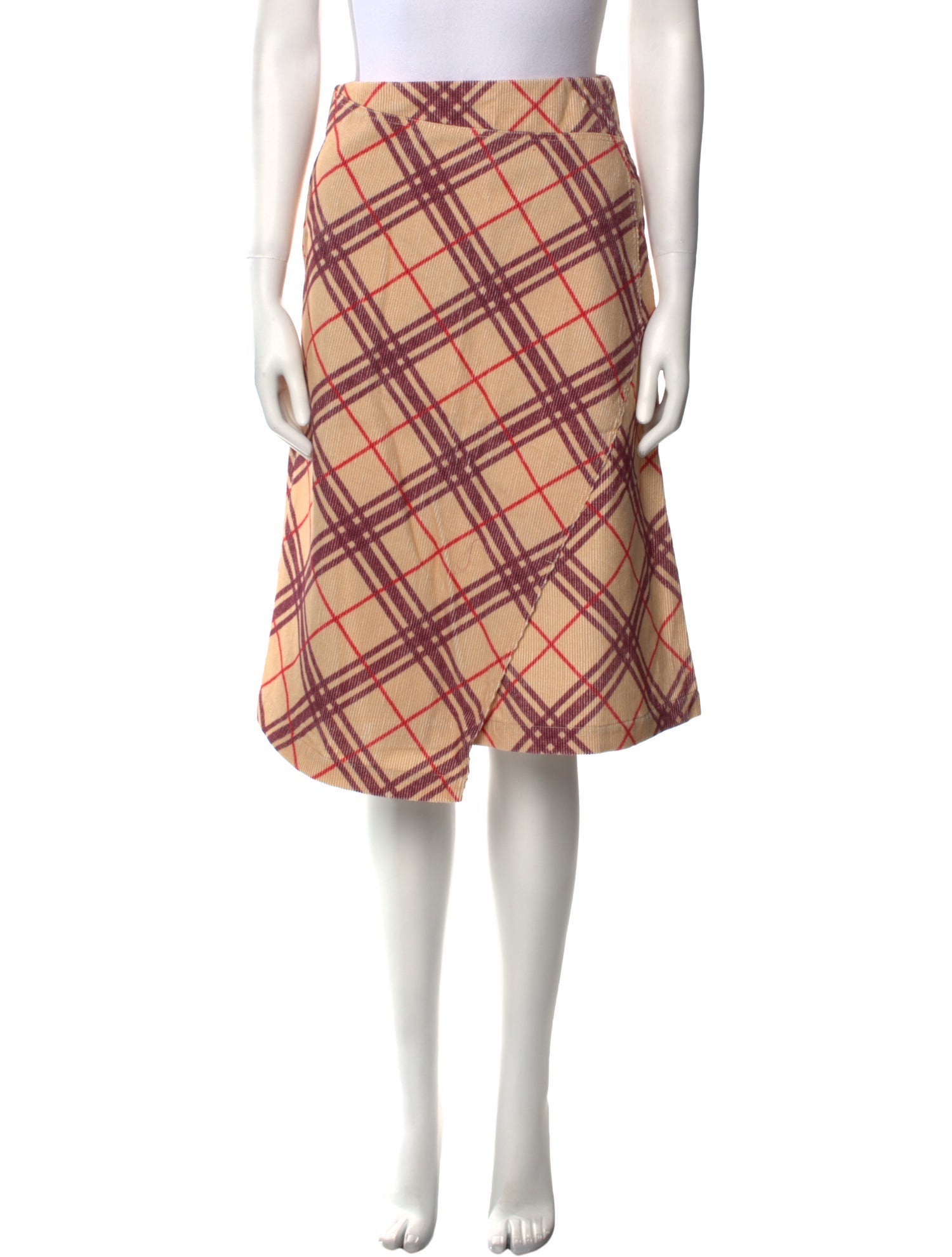 Banjanan Plaid Print Knee-Length Skirt