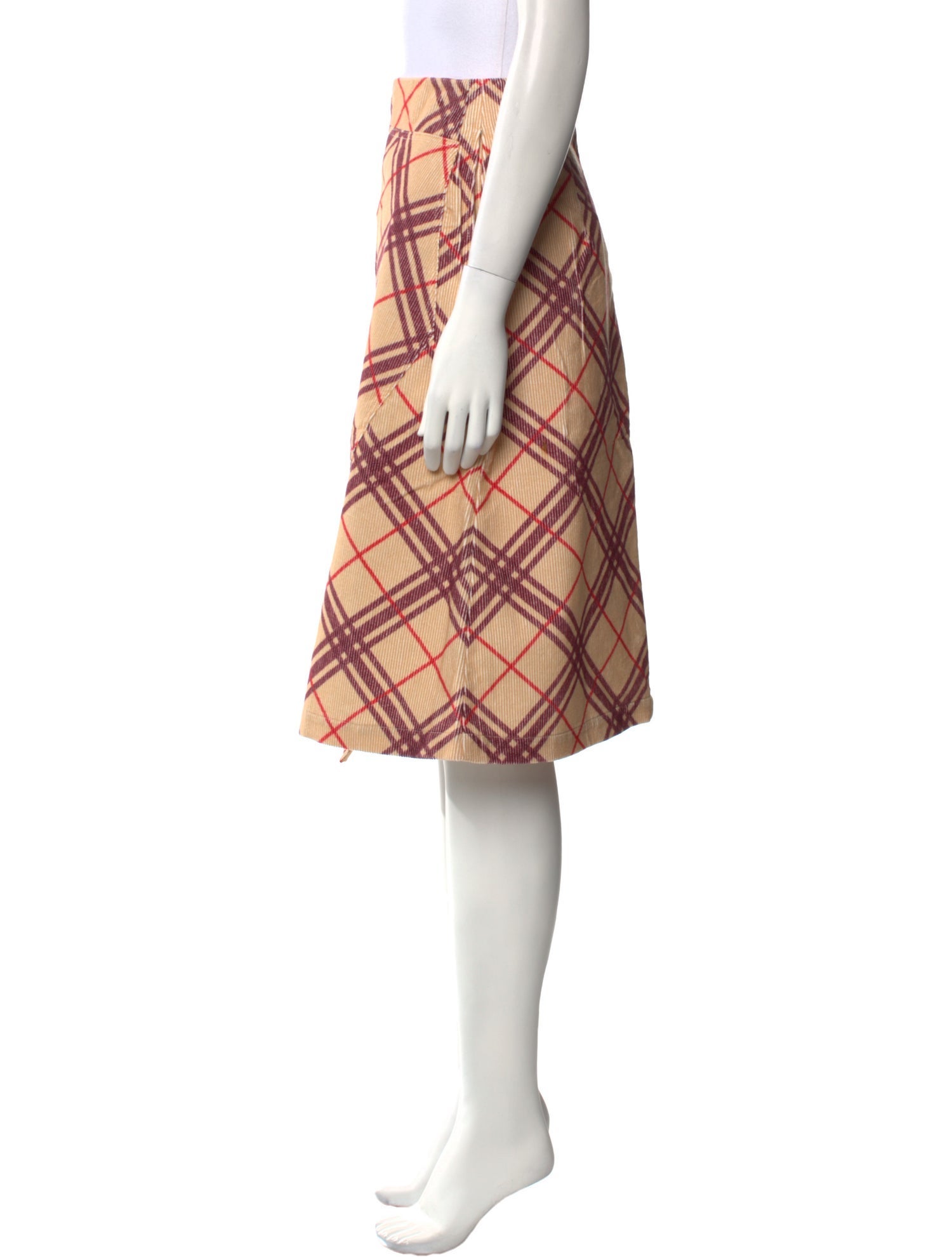 Banjanan Plaid Print Knee-Length Skirt