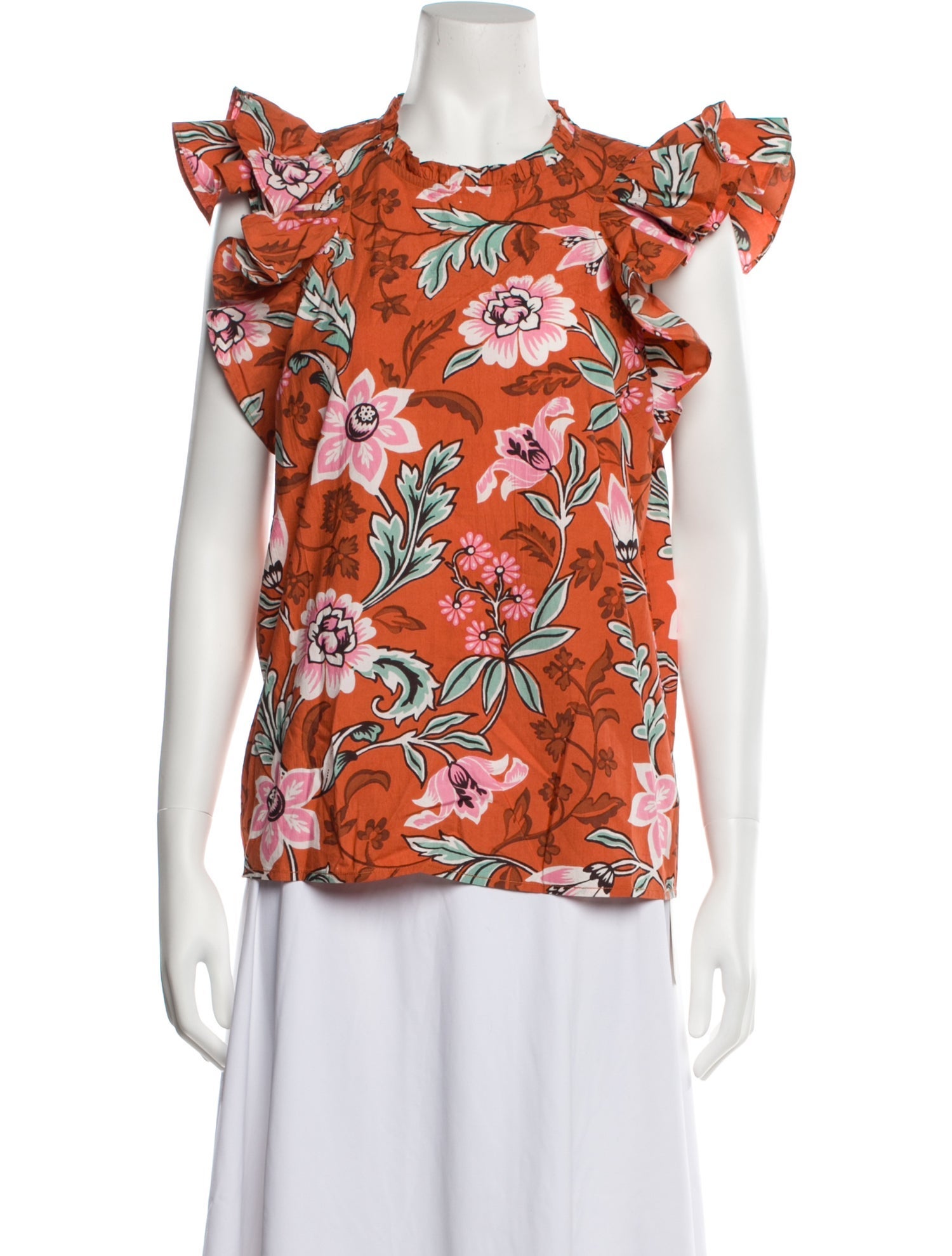 Banjanan Floral Print Crew Neck Blouse