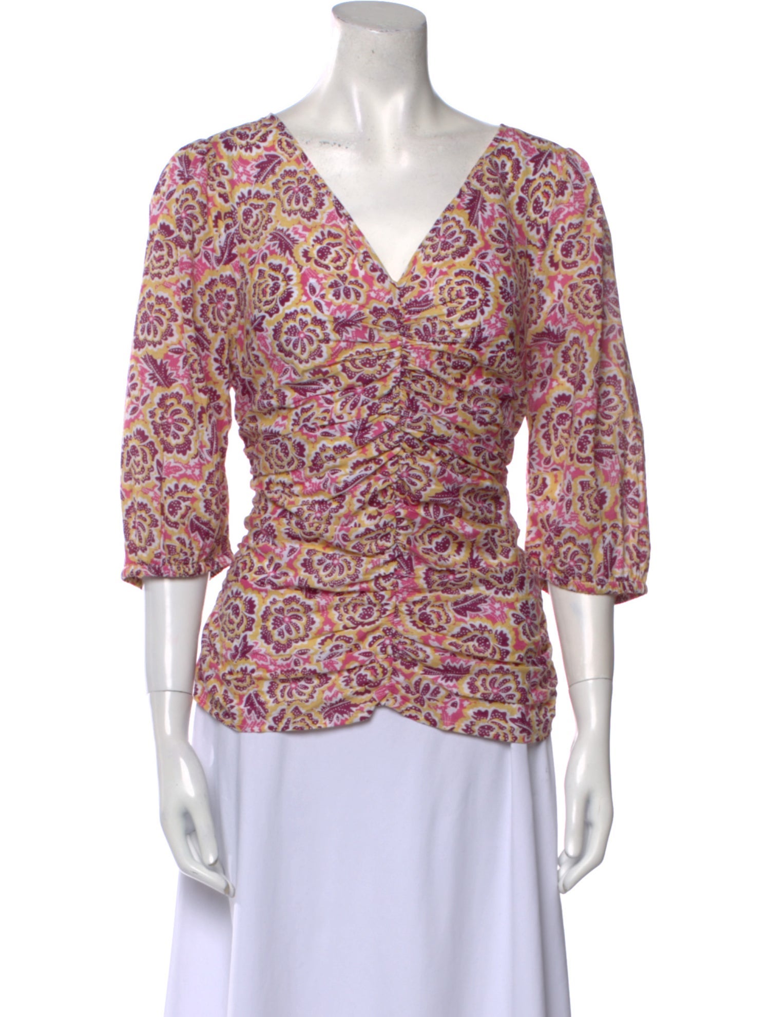 Banjanan Paisley Print V-Neck Blouse w/ Tags