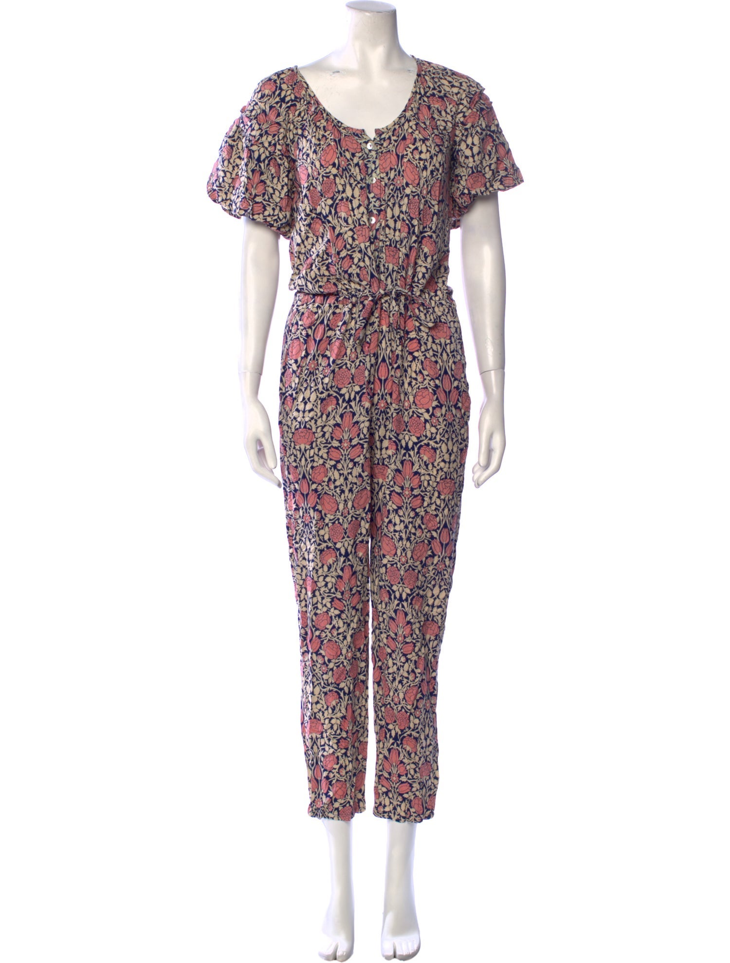 Banjanan Floral Print Scoop Neck Jumpsuit