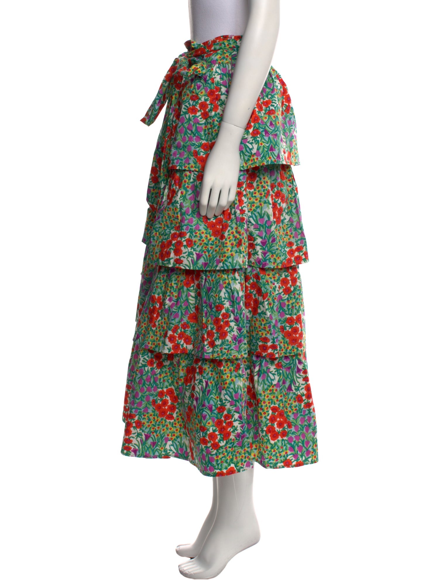 Banjanan Floral Print Midi Length Skirt