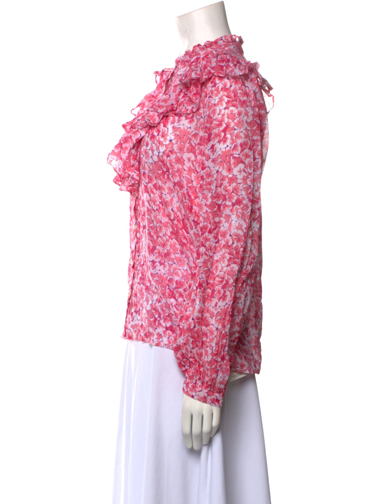 Banjanan Floral Print Mock Neck Blouse