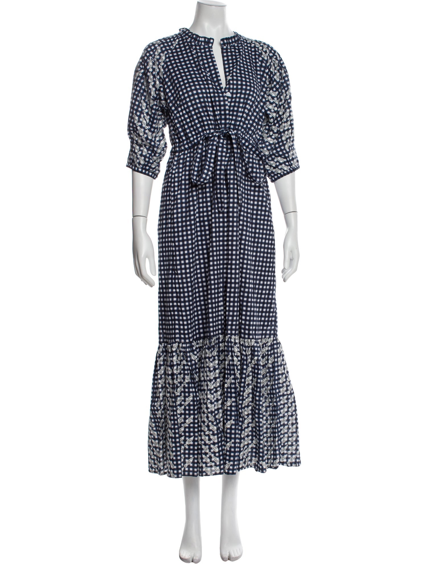 Banjanan Plaid Print Long Dress