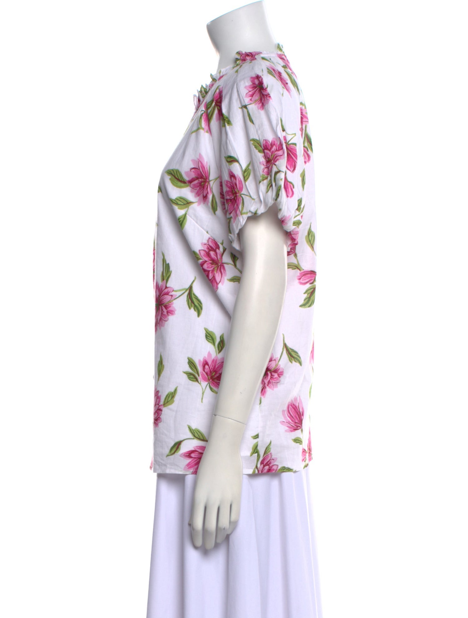 Banjanan Floral Print Crew Neck Button-Up Top w/ Tags