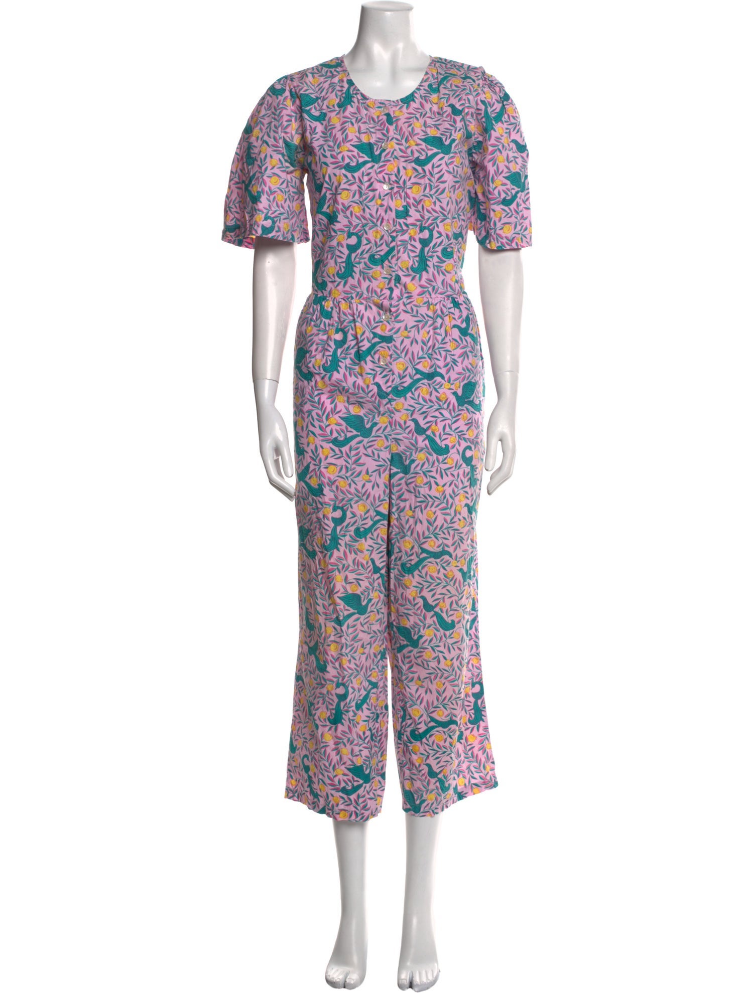 Banjanan Floral Print Scoop Neck Jumpsuit