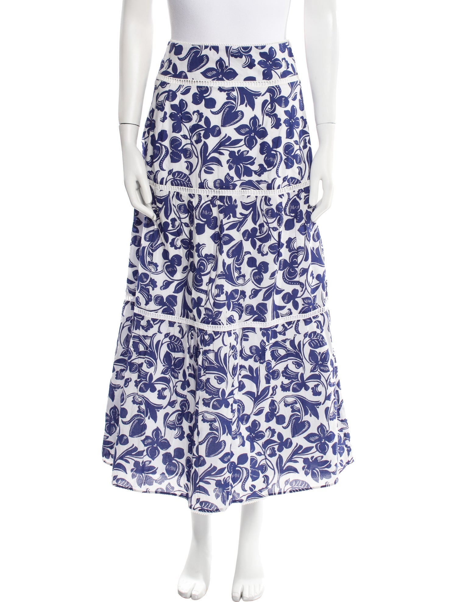 Banjanan Floral Print Midi Length Skirt