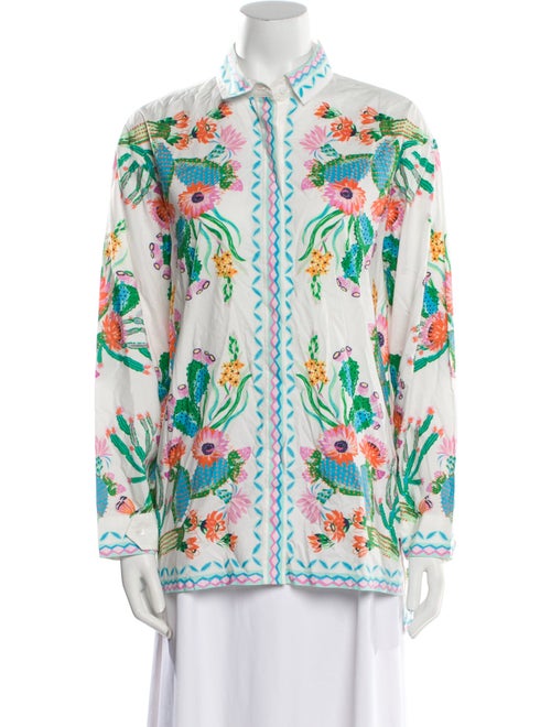 Banjanan Printed Long Sleeve Button-Up Top