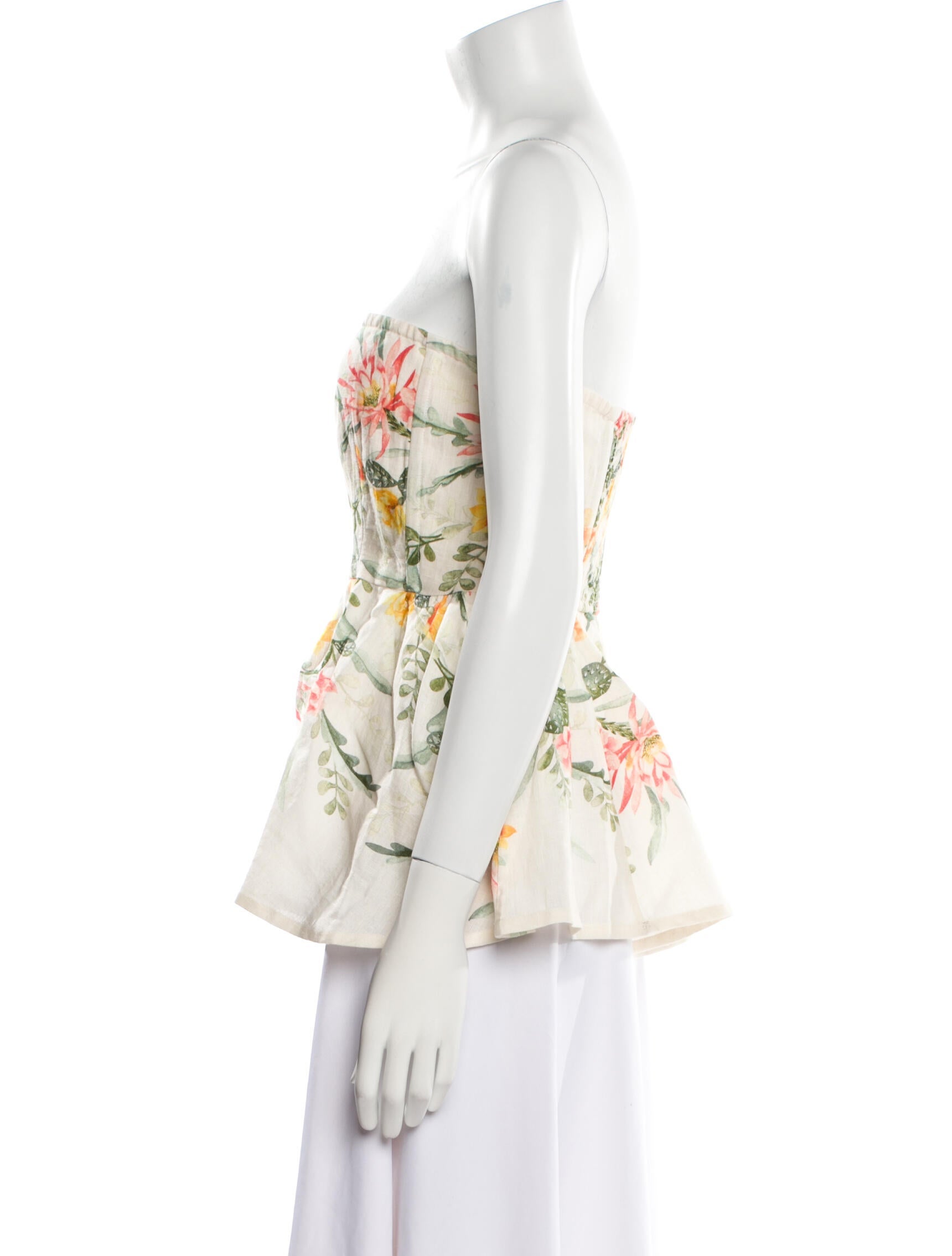 Banjanan Floral Print Strapless Top