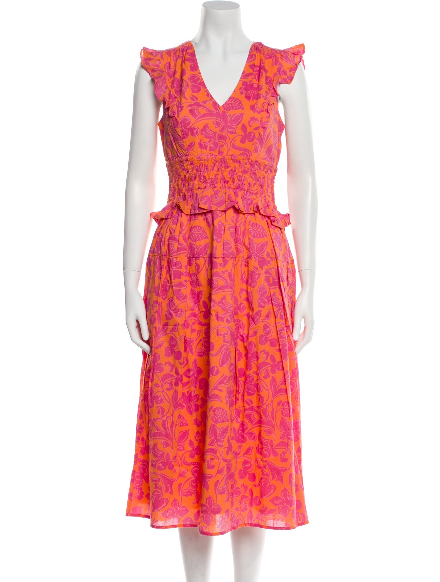 Banjanan Floral Print Midi Length Dress