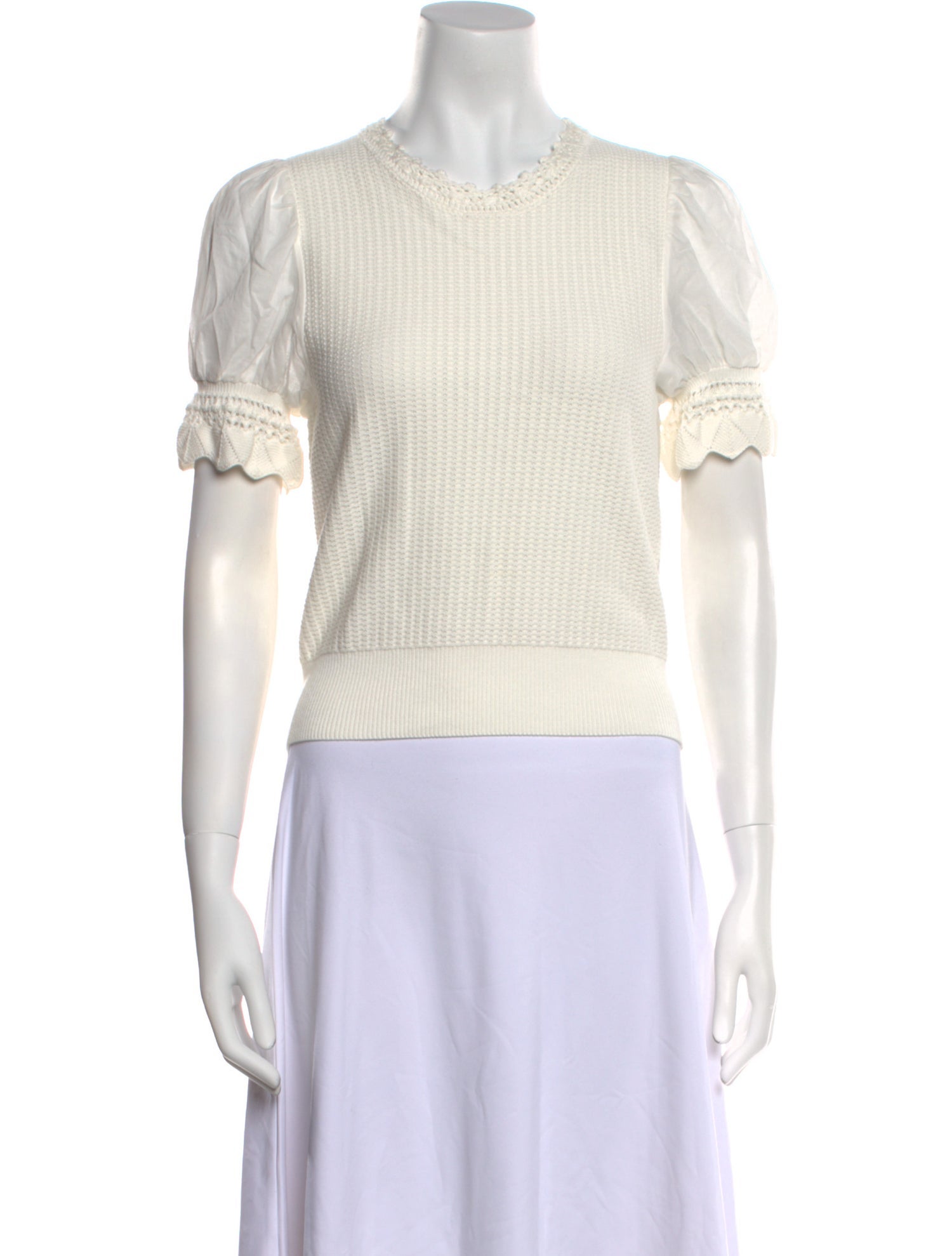 Banjanan Crew Neck Short Sleeve Crop Top