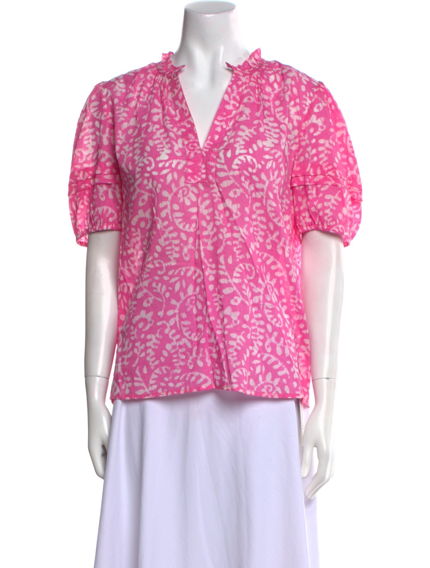 Banjanan Floral Print V-Neck Blouse