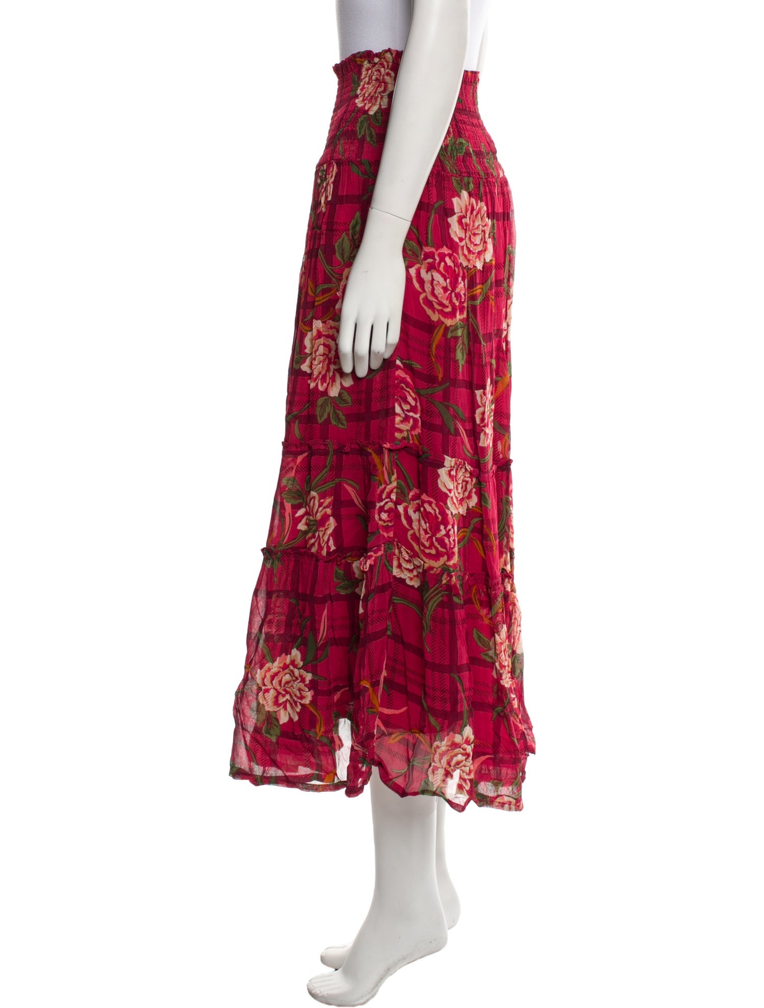 Banjanan Floral Print Midi Length Skirt