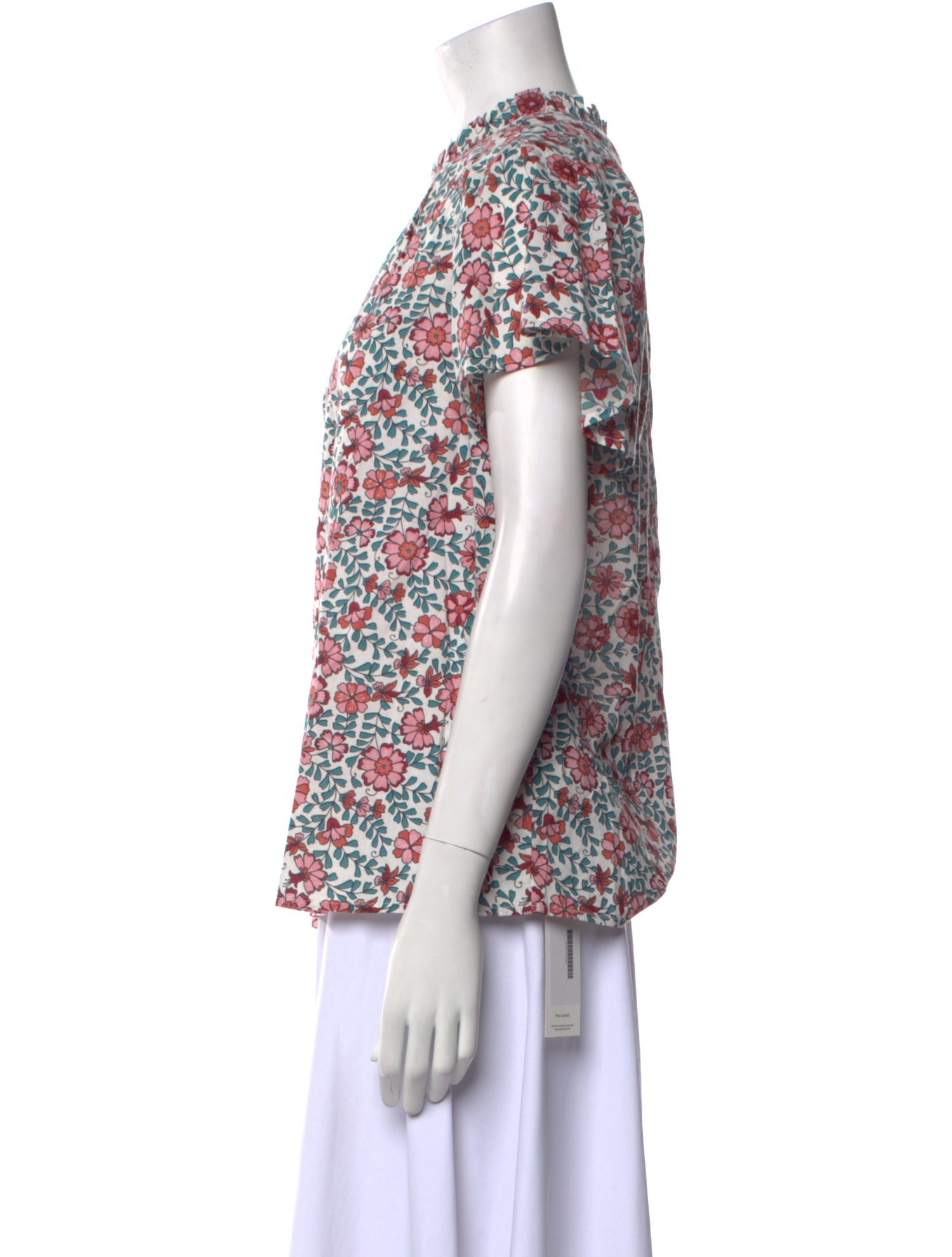 Banjanan Floral Print Mock Neck Blouse