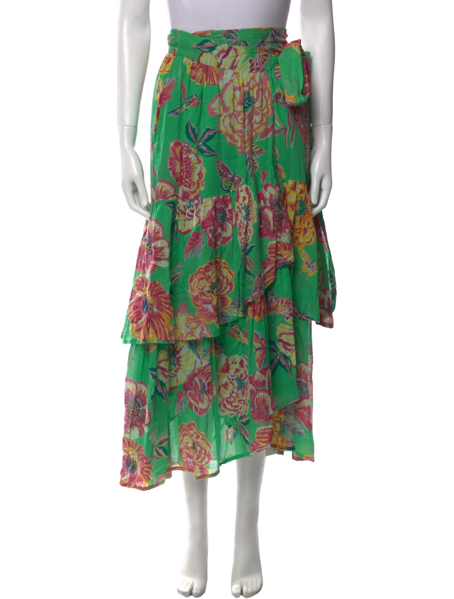 Banjanan Floral Print Midi Length Skirt