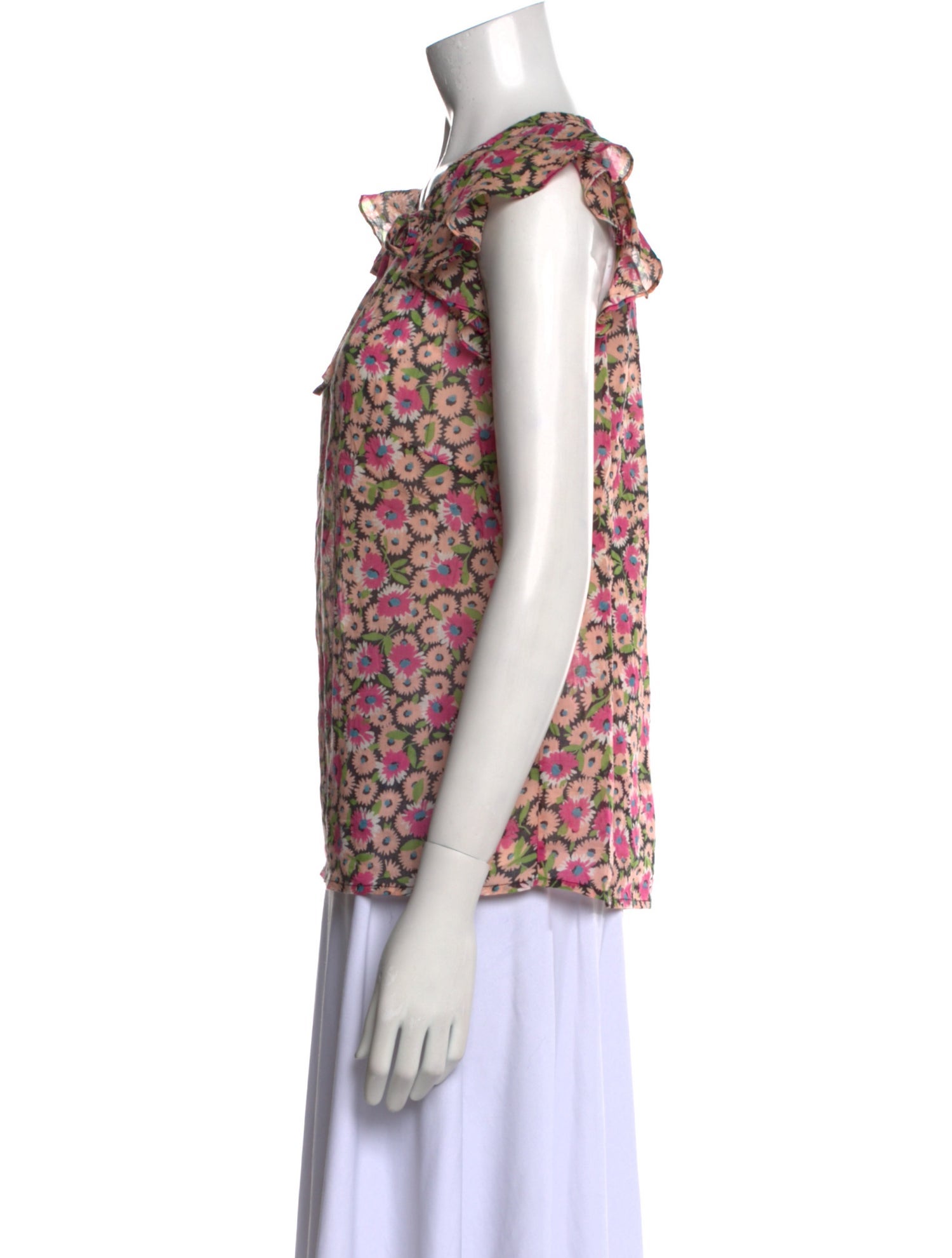 Banjanan Floral Print Tie Neck Blouse