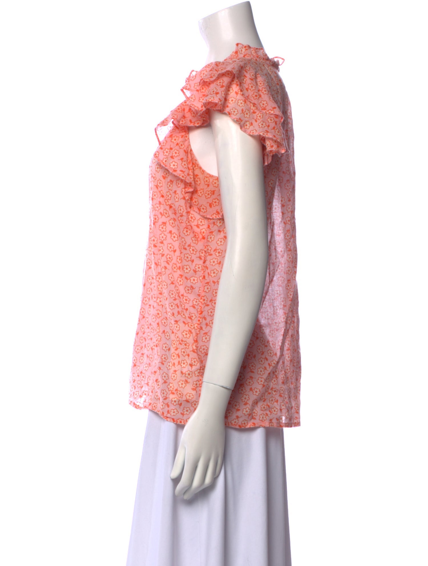 Banjanan Floral Print Square Neckline Blouse