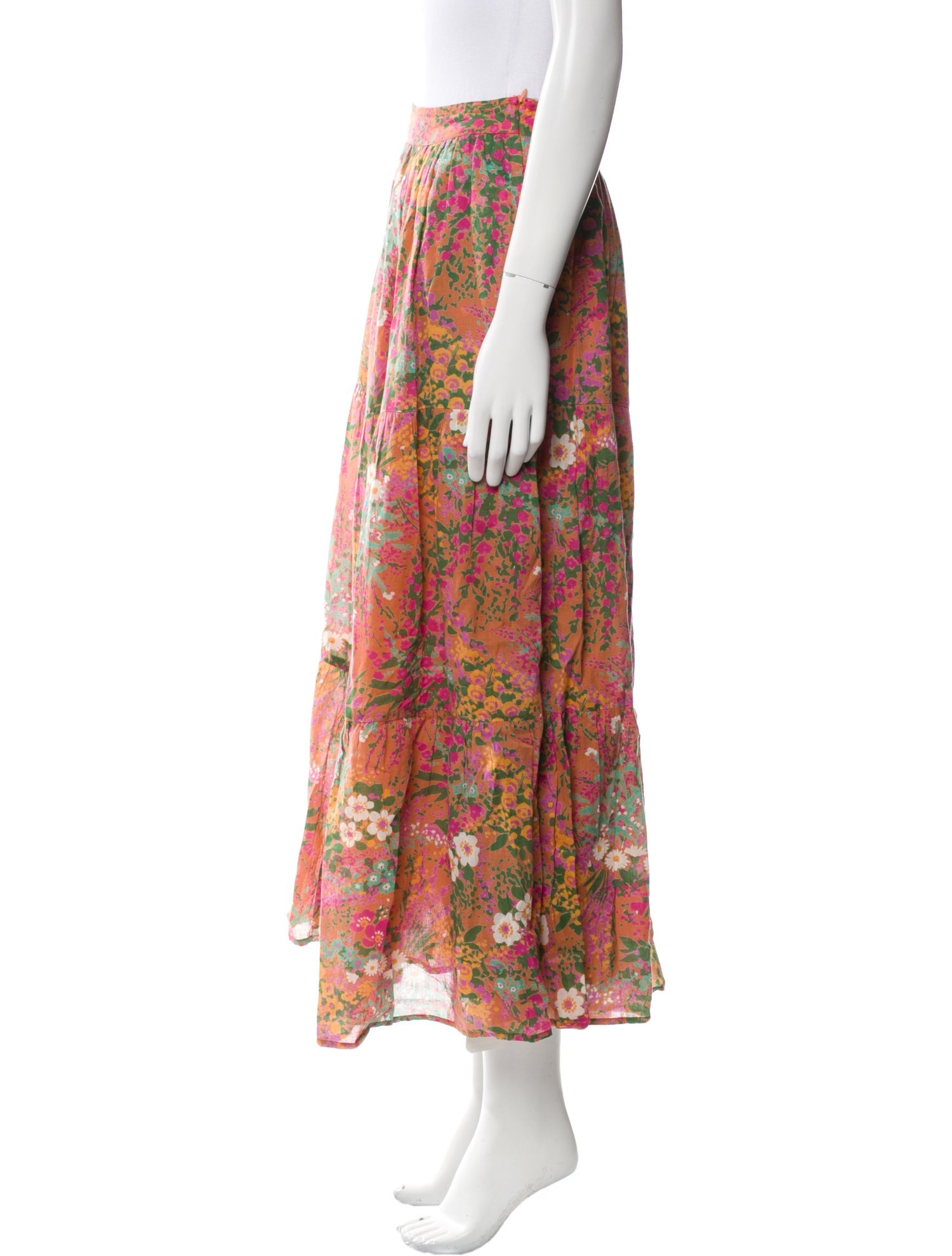 Banjanan Floral Print Midi Length Skirt